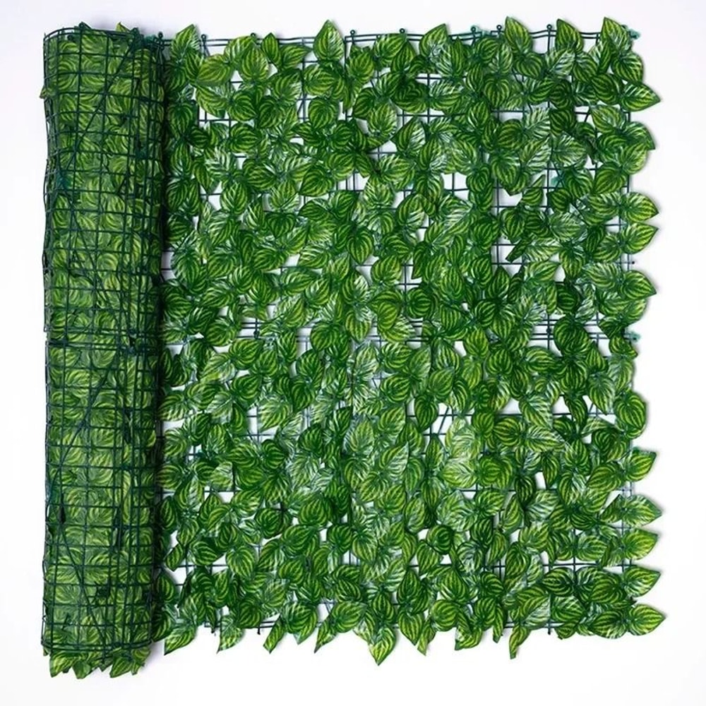 Artificial Ivy Privacy Fence Panel Green Hedge Screen For Balcony Garden 19