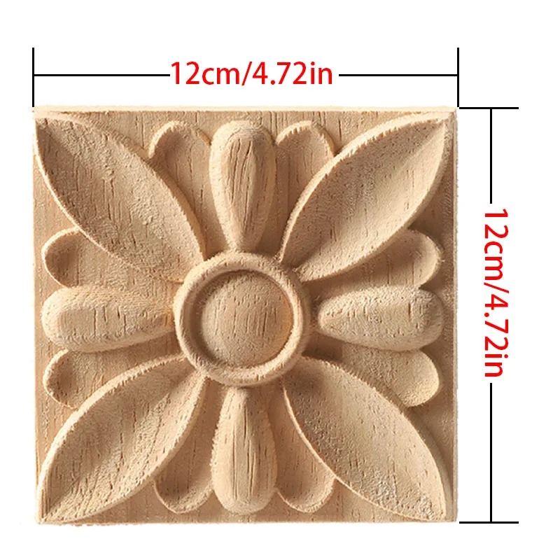 European Style Wood Corner Applique Floral Carved Furniture Trim 9