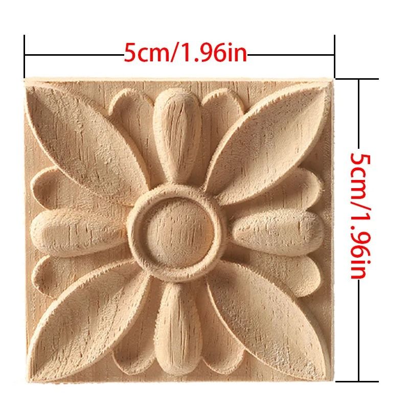 European Style Wood Corner Applique Floral Carved Furniture Trim 10
