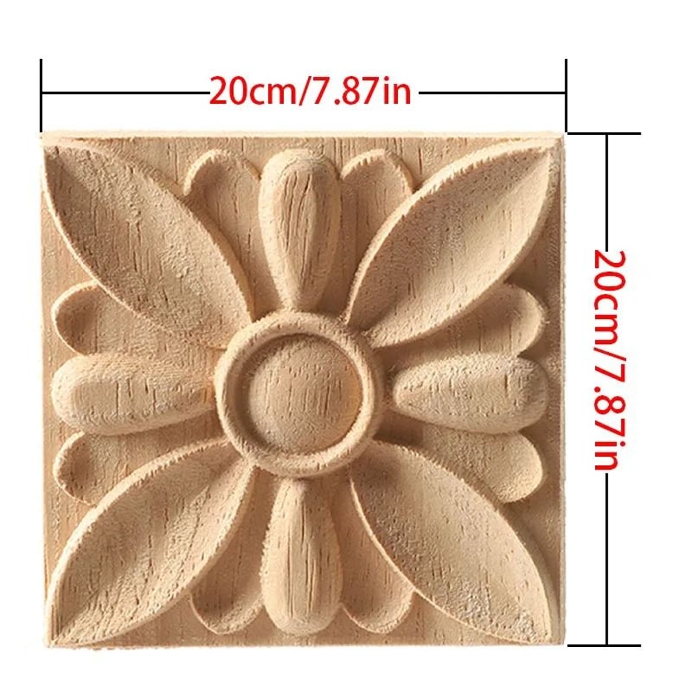 European Style Wood Corner Applique Floral Carved Furniture Trim 5