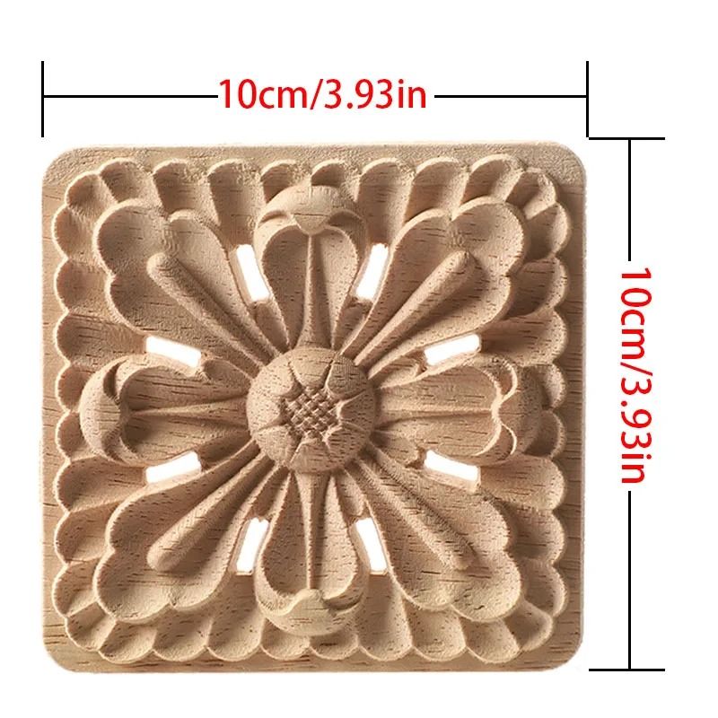 European Style Wood Corner Applique Floral Carved Furniture Trim 6
