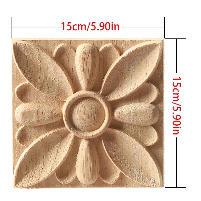 European Style Wood Corner Applique Floral Carved Furniture Trim 7