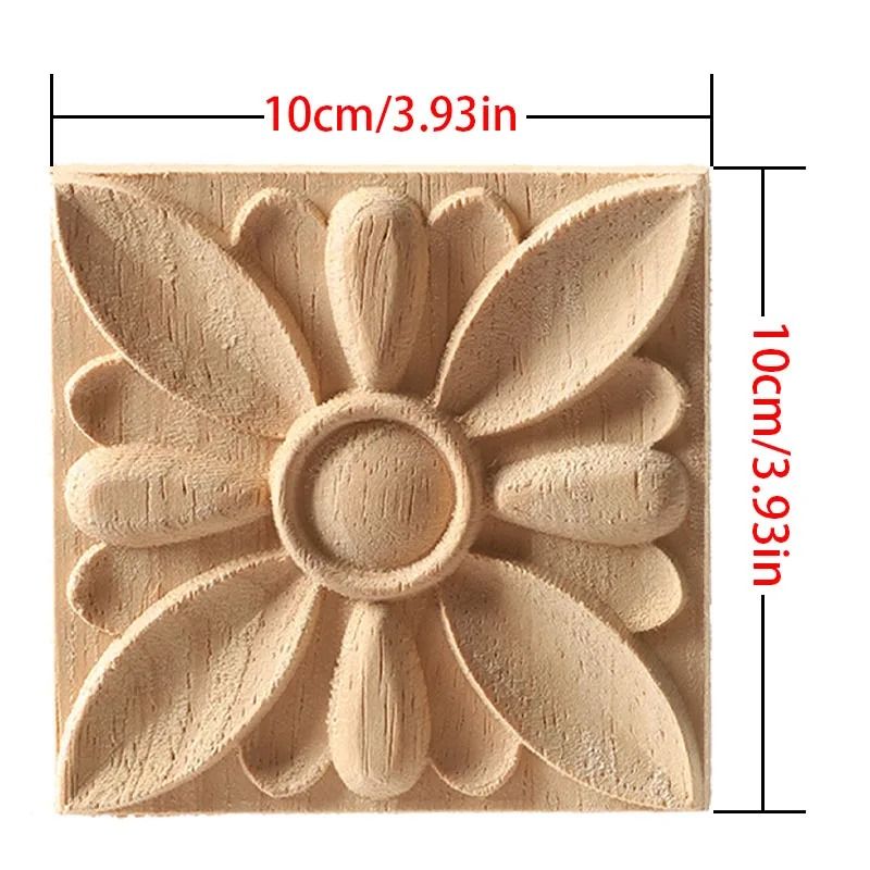 European Style Wood Corner Applique Floral Carved Furniture Trim 8