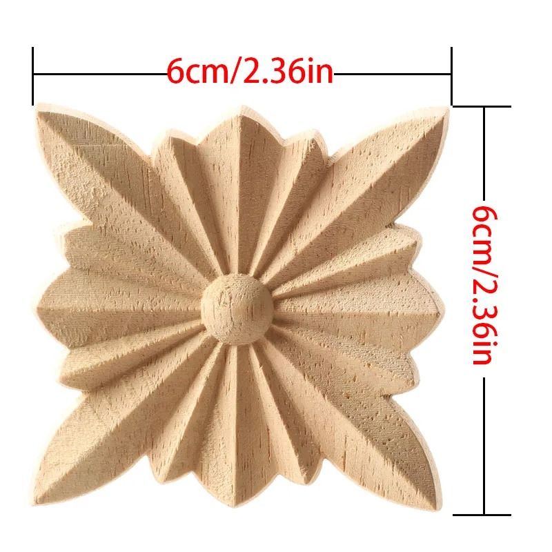 European Style Wood Corner Applique Floral Carved Furniture Trim 25