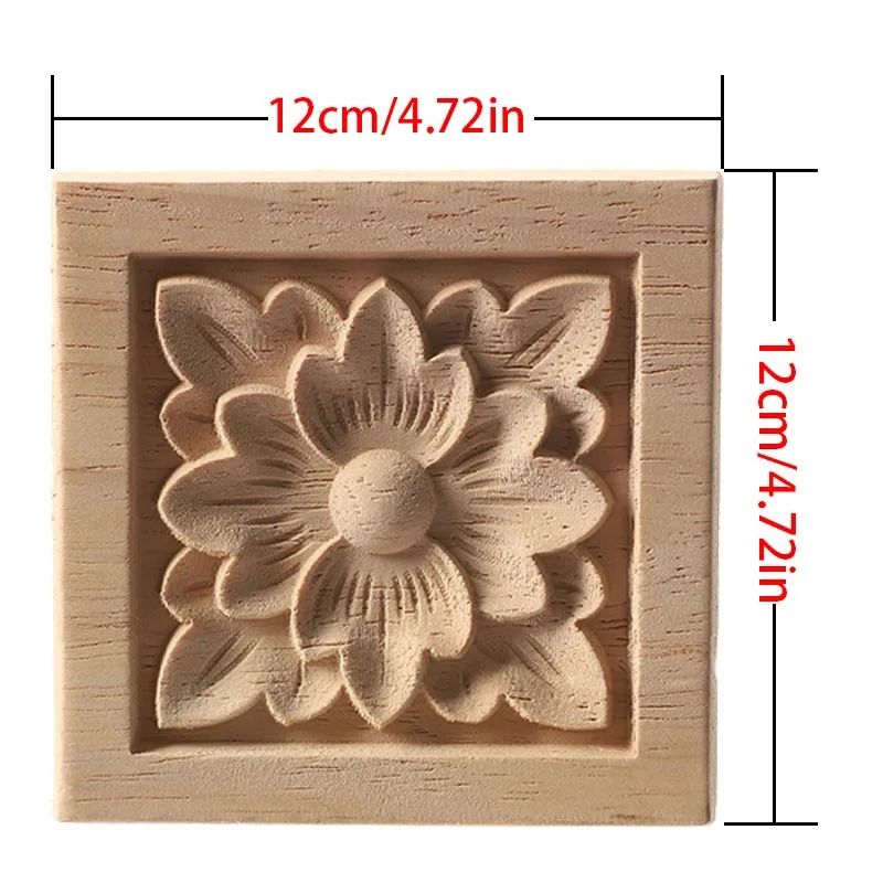 European Style Wood Corner Applique Floral Carved Furniture Trim 26