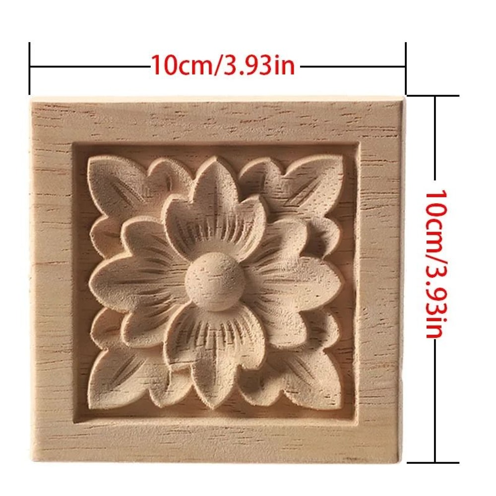 European Style Wood Corner Applique Floral Carved Furniture Trim 29