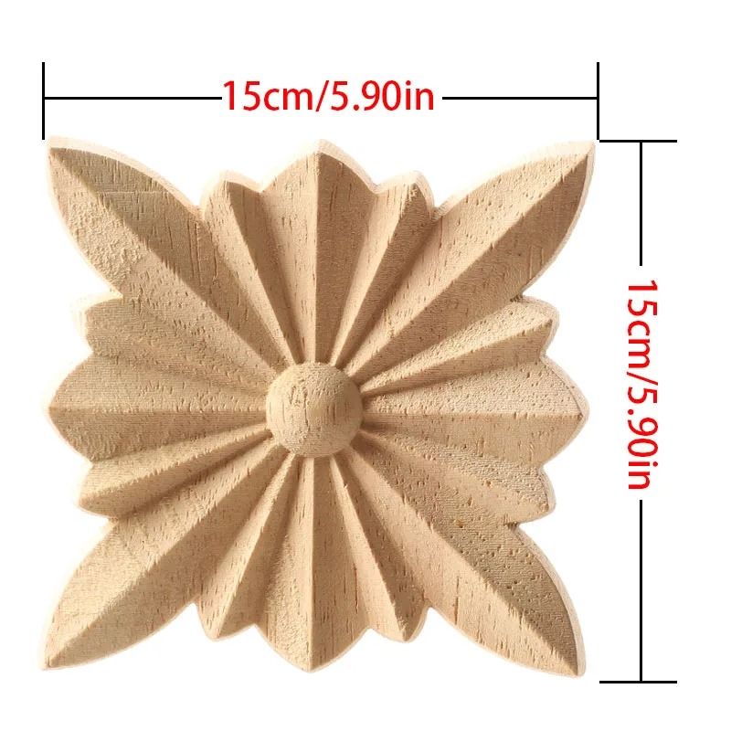 European Style Wood Corner Applique Floral Carved Furniture Trim 21