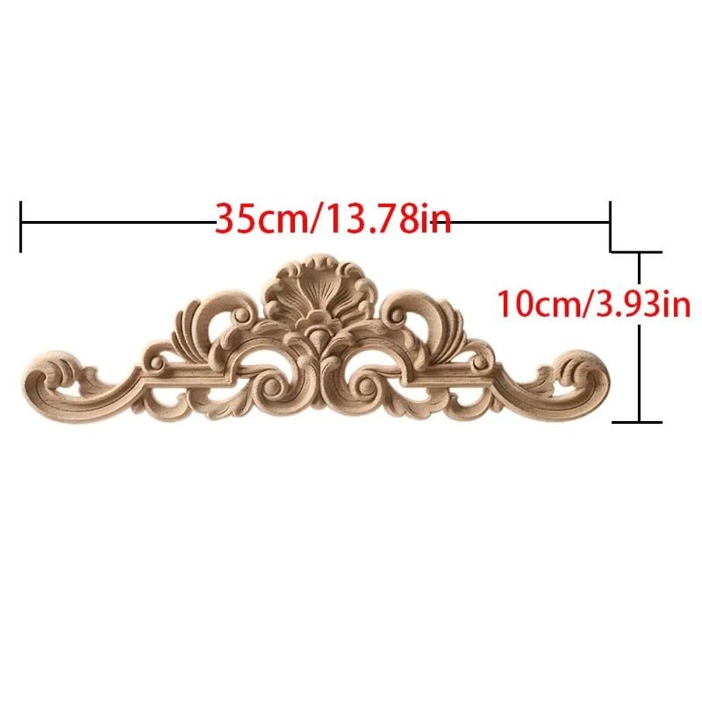 Upright Wood Carving Applique Strip Decorative Furniture Trim 6