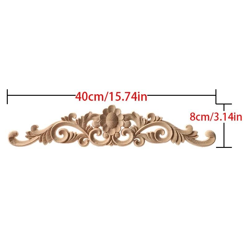 Upright Wood Carving Applique Strip Decorative Furniture Trim 26