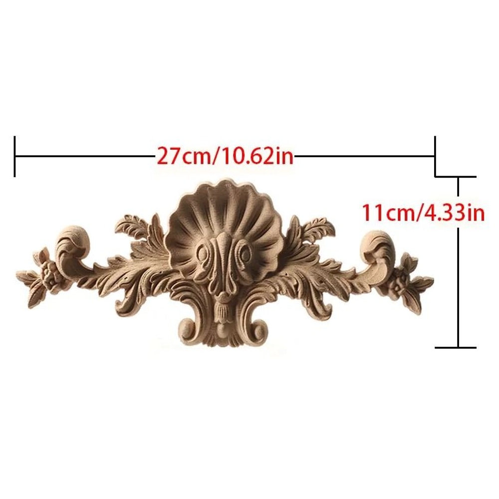 Upright Wood Carving Applique Strip Decorative Furniture Trim 16