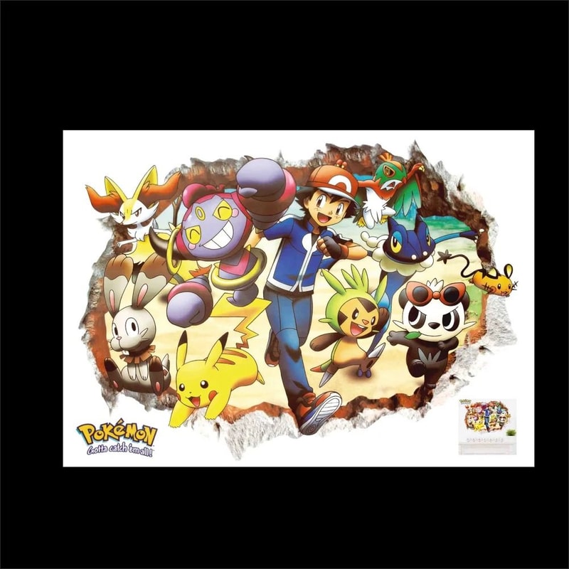 Pikachu Cartoon Wall Sticker Cute Anime Wall Decals For Kids Room 5