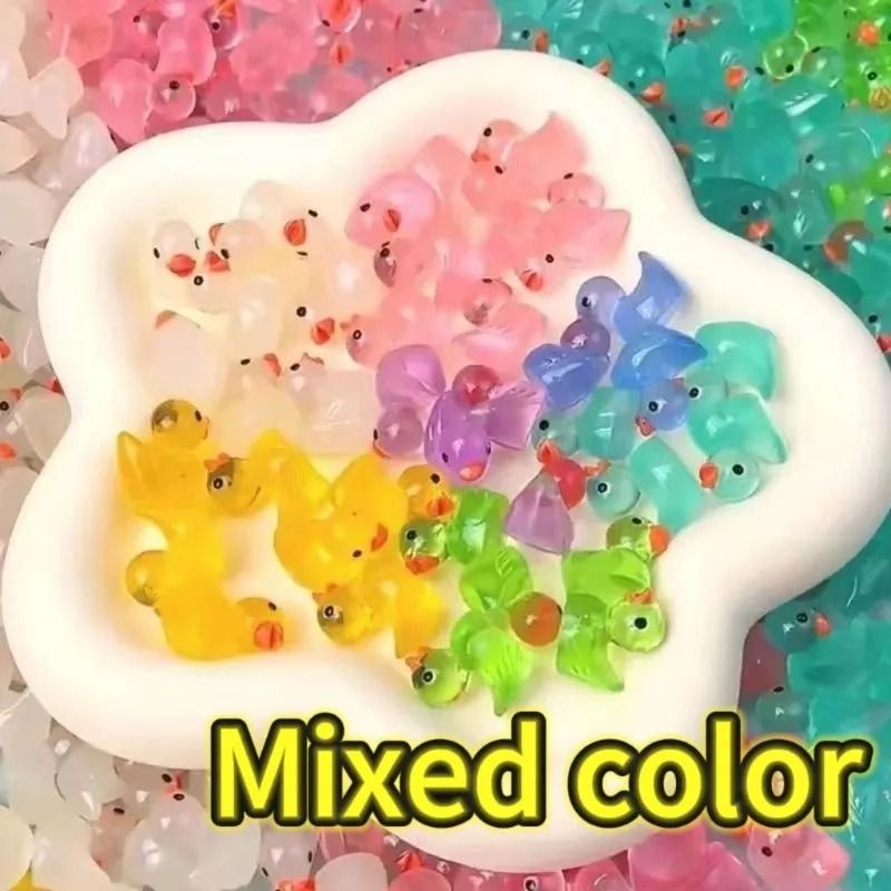 Glow In The Dark Mini Resin Duck Figures For Fairy Garden And Aquarium Decor 2