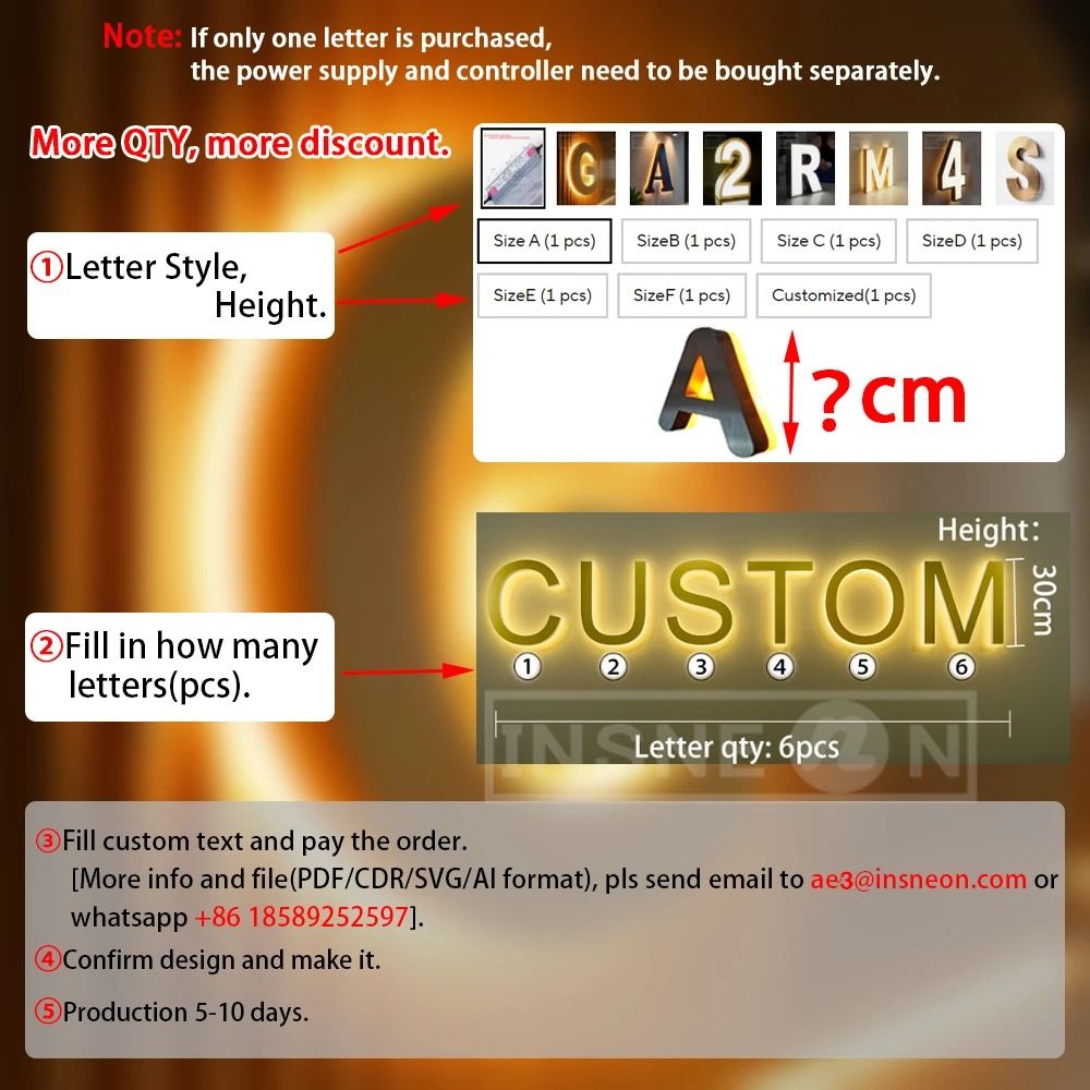 Custom 3D Metal LED Business Sign Backlit Outdoor Illuminated Display 12