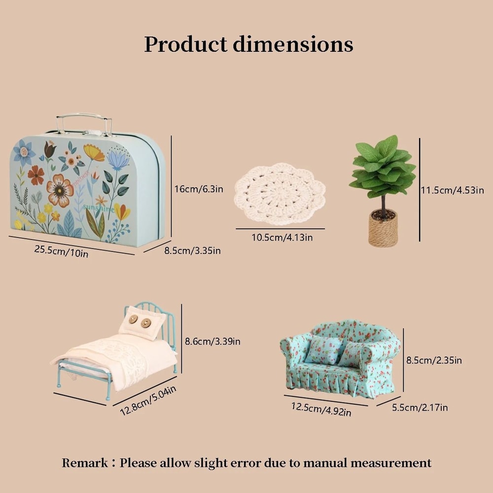 Mini Dollhouse Furniture Set Cute Miniature Toy Decor Gift Set 5