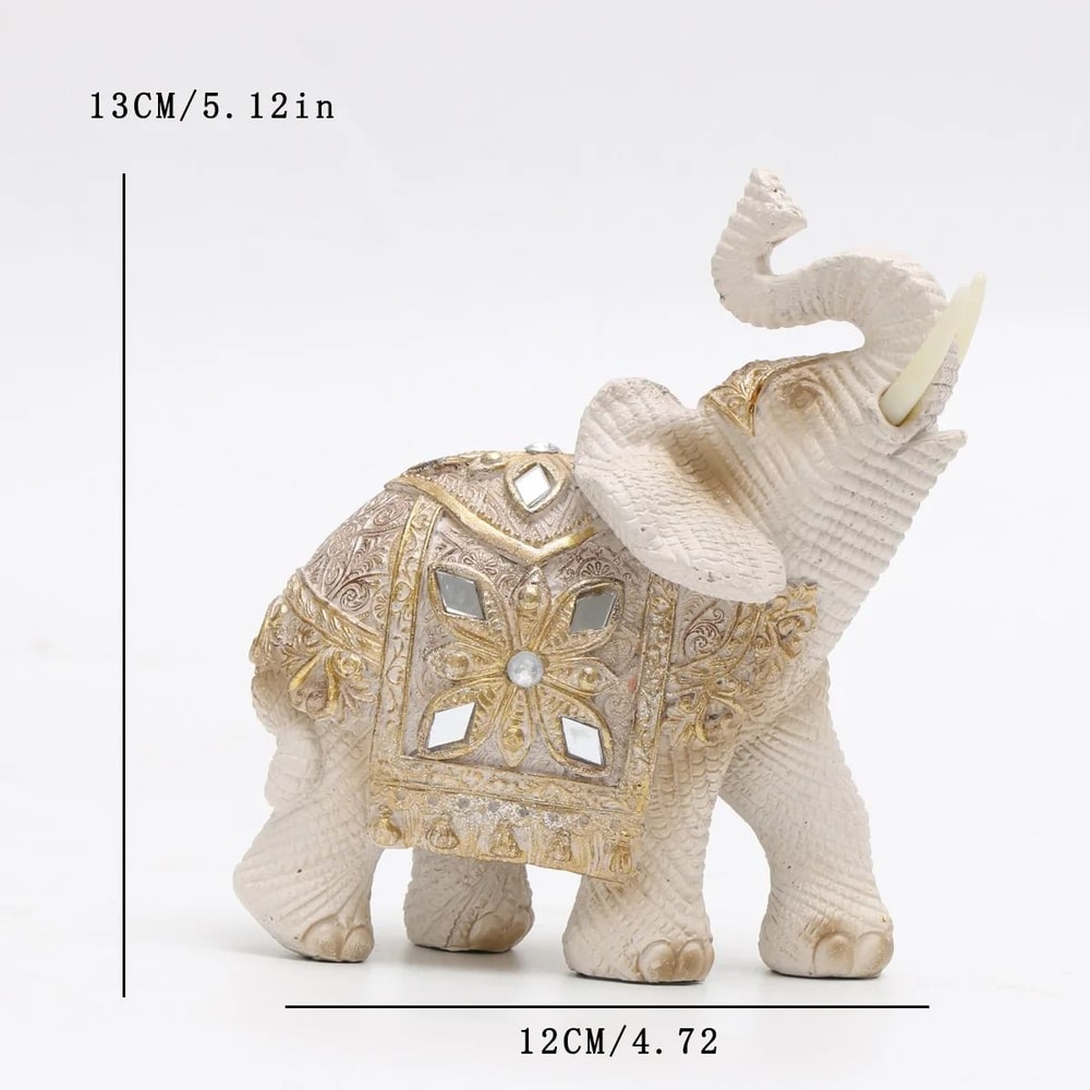 Lucky Feng Shui Elephant Statue Wealth Attraction Home Decor Figurine 1