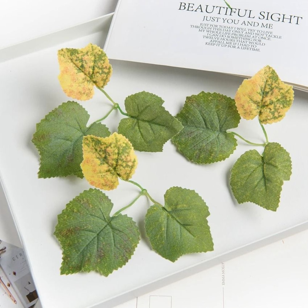 Artificial Grape Leaves Vine Silk Garland Wedding Greenery Decor 5