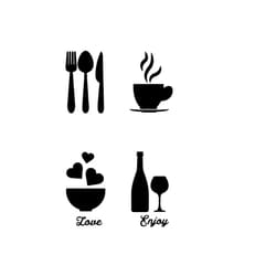 modern tableware food wallpaper kitchen dining wall decor peel and stick