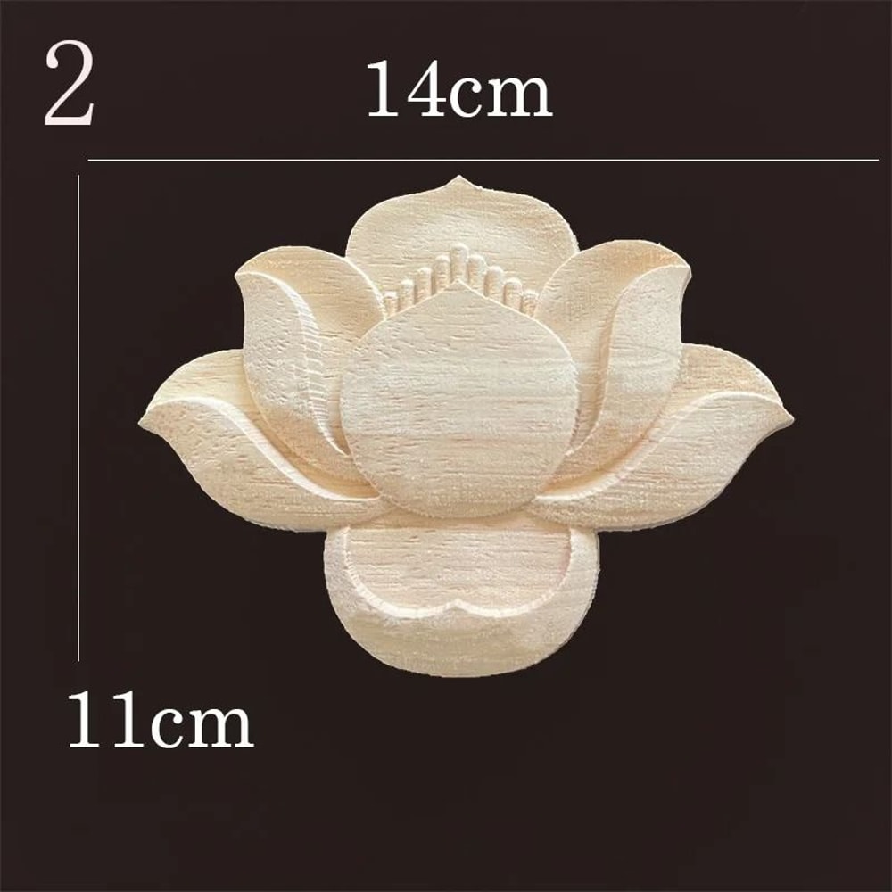 Natural Wood Carving Appliques Furniture Onlays Decorative Moulding For DIY Home Upgrade 0