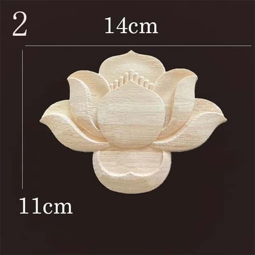 Natural Wood Carving Appliques Furniture Onlays Decorative Moulding for DIY Home Upgrade