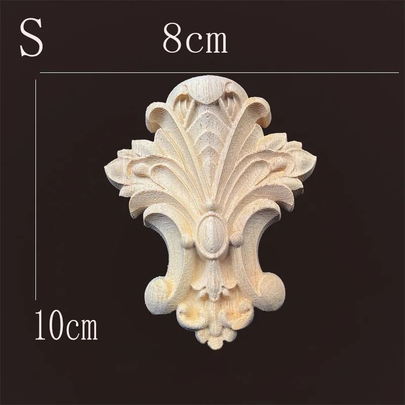 Natural Wood Carving Appliques Furniture Onlays Decorative Moulding For DIY Home Upgrade 12