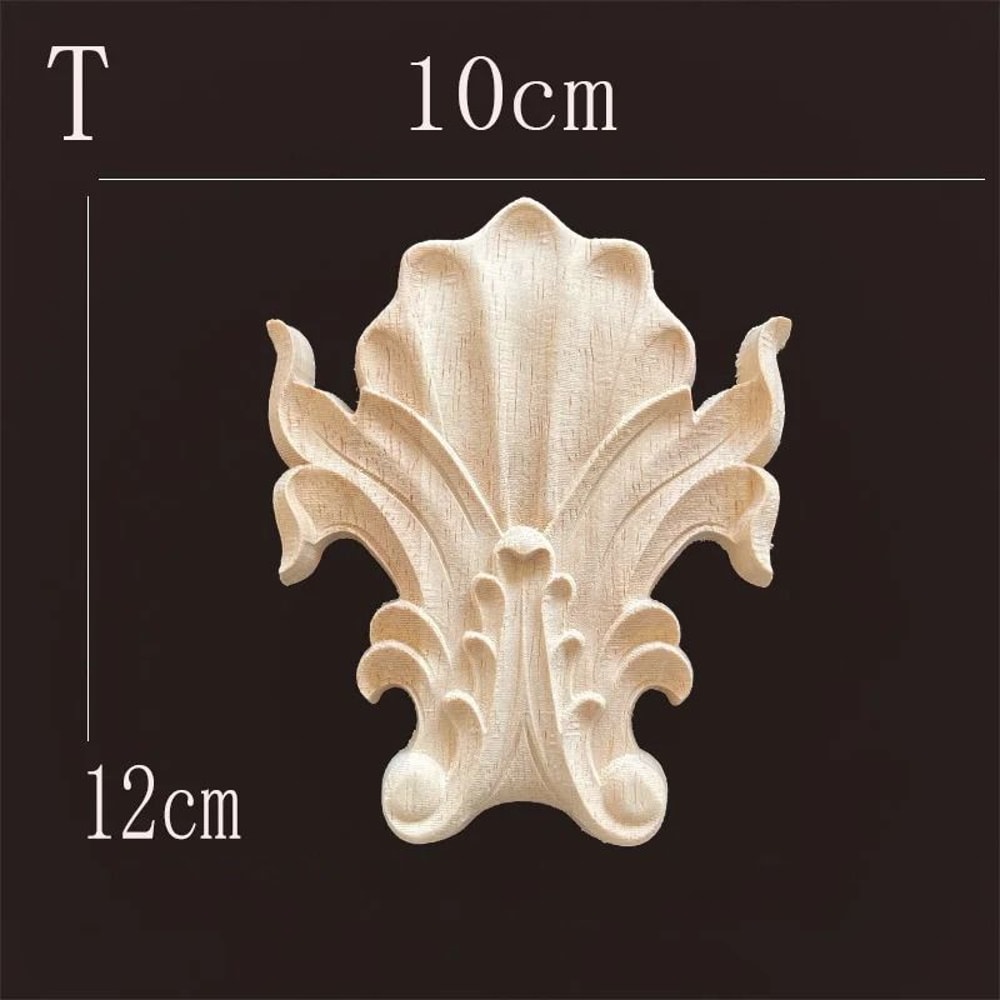 Natural Wood Carving Appliques Furniture Onlays Decorative Moulding For DIY Home Upgrade 13