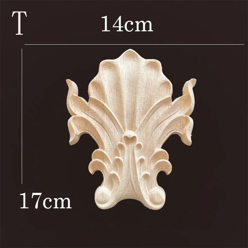 Natural Wood Carving Appliques Furniture Onlays Decorative Moulding For DIY Home Upgrade 14