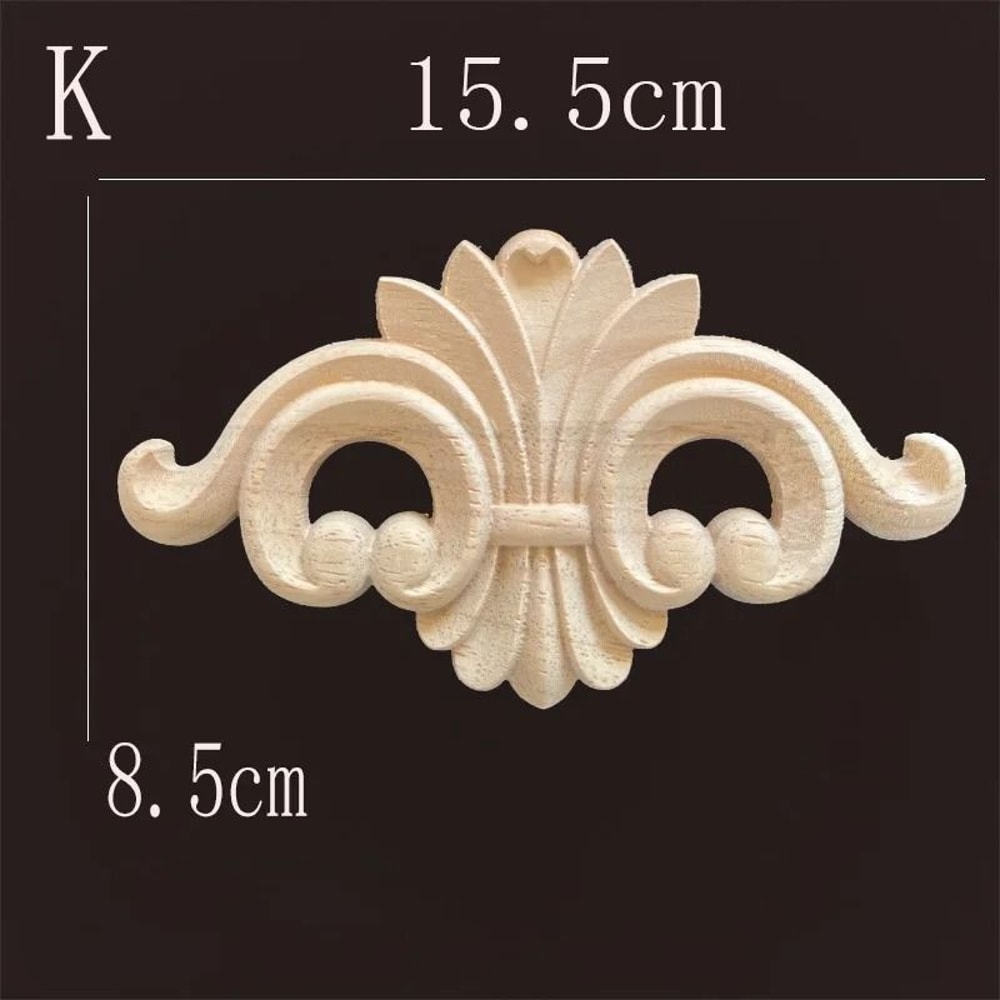 Natural Wood Carving Appliques Furniture Onlays Decorative Moulding For DIY Home Upgrade 25