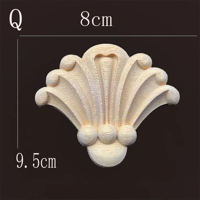 Natural Wood Carving Appliques Furniture Onlays Decorative Moulding For DIY Home Upgrade 16