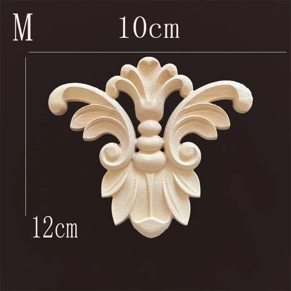 Natural Wood Carving Appliques Furniture Onlays Decorative Moulding For DIY Home Upgrade 22