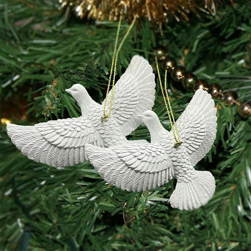 Elegant Dove Ornament Resin Bird Statue Christmas And Home Decor 7