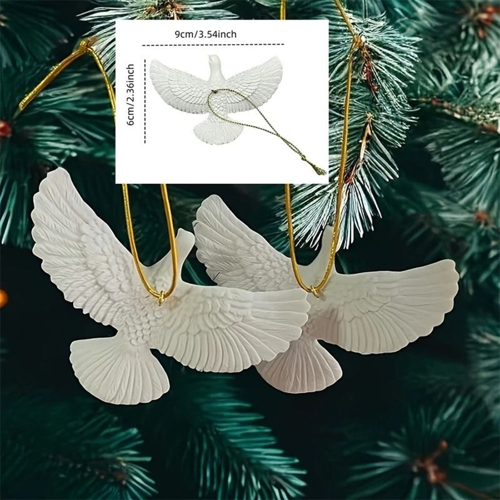 Elegant Dove Ornament Resin Bird Statue Christmas And Home Decor 8