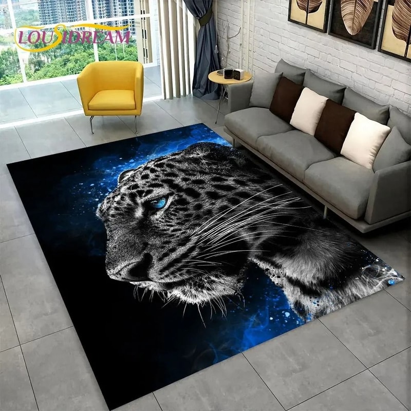 3D Animal Print Area Rug Non Slip Carpet For Living Room Bedroom Decor 6