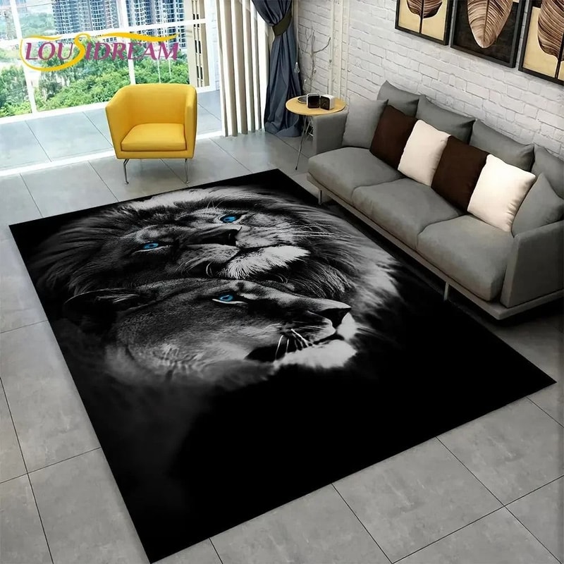 3D Animal Print Area Rug Non Slip Carpet For Living Room Bedroom Decor 15