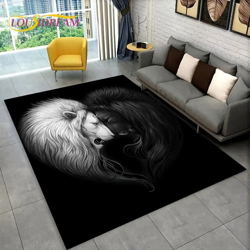 3D Animal Print Area Rug Non Slip Carpet For Living Room Bedroom Decor 16
