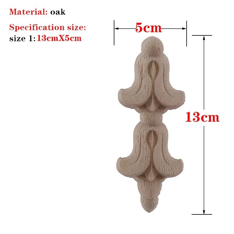 Unpainted Wood Carved Applique Decorative Furniture Onlay Corner Accent 0
