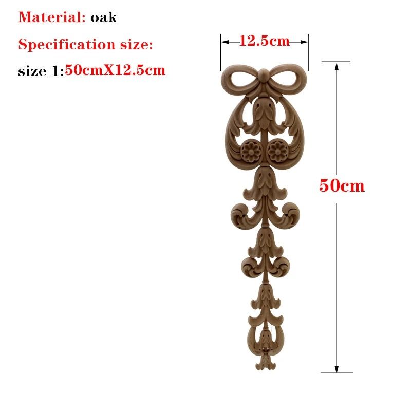 Unpainted Wood Carved Applique Decorative Furniture Onlay Corner Accent 11