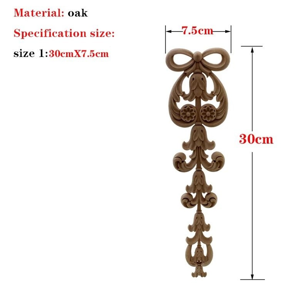 Unpainted Wood Carved Applique Decorative Furniture Onlay Corner Accent 14