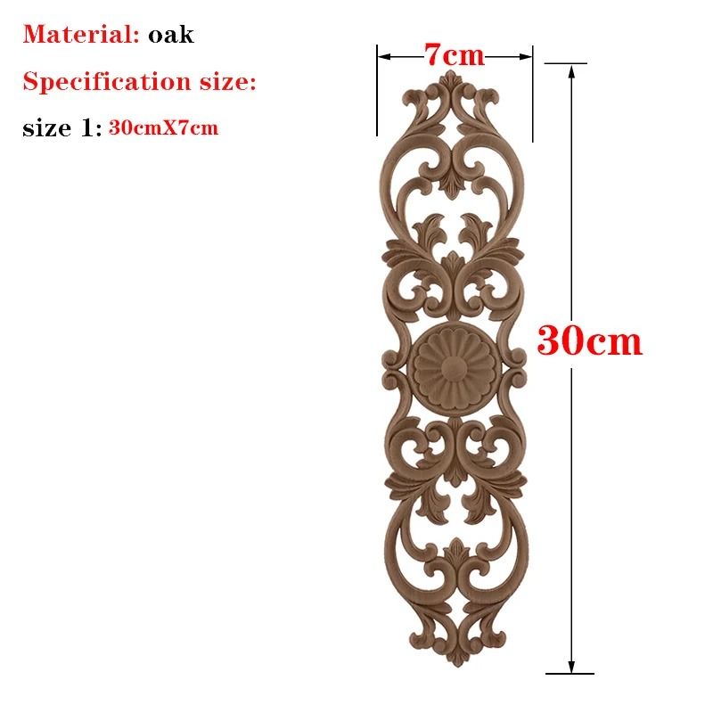 Unpainted Wood Carved Applique Decorative Furniture Onlay Corner Accent 6