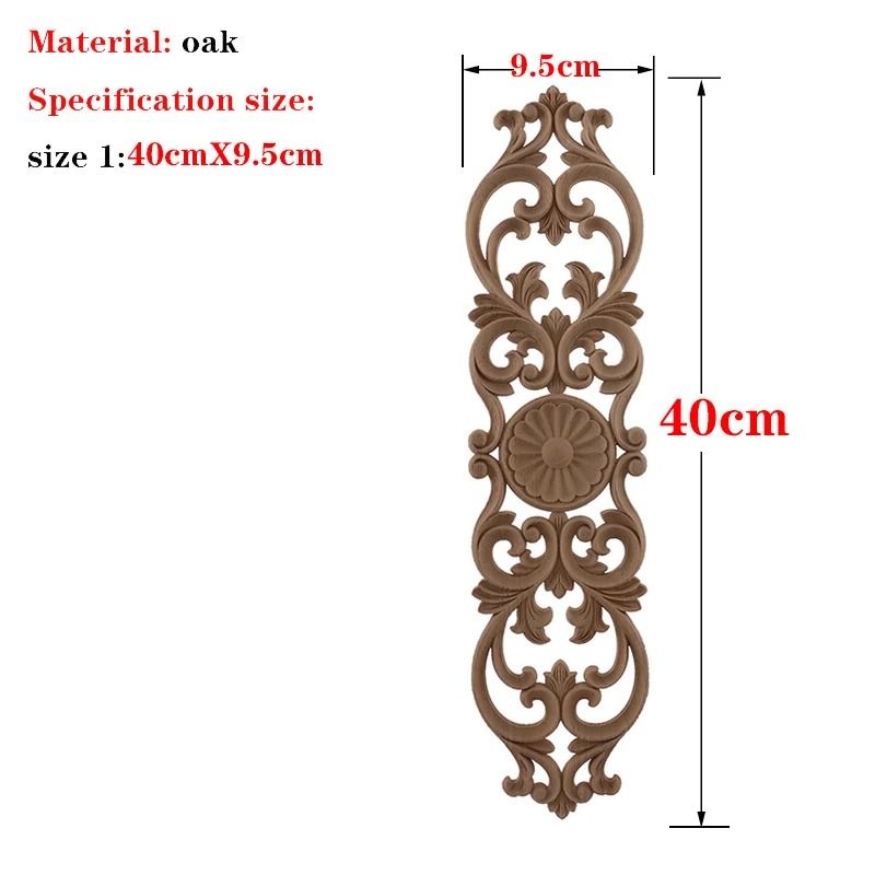 Unpainted Wood Carved Applique Decorative Furniture Onlay Corner Accent 7