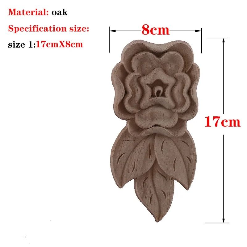 Unpainted Wood Carved Applique Decorative Furniture Onlay Corner Accent 17
