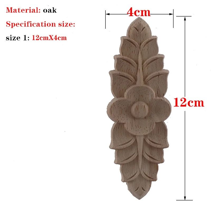 Unpainted Wood Carved Applique Decorative Furniture Onlay Corner Accent 18