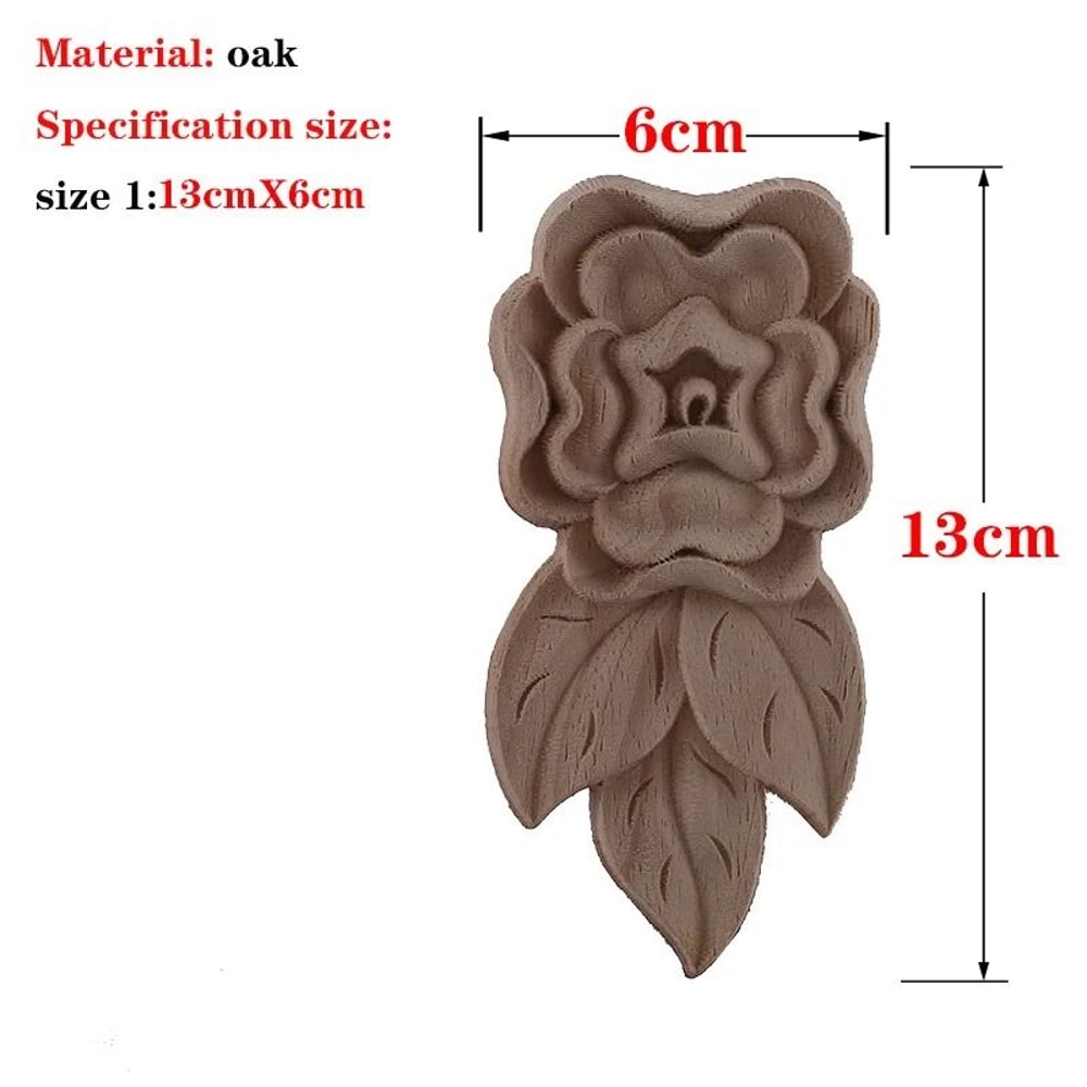 Unpainted Wood Carved Applique Decorative Furniture Onlay Corner Accent 20