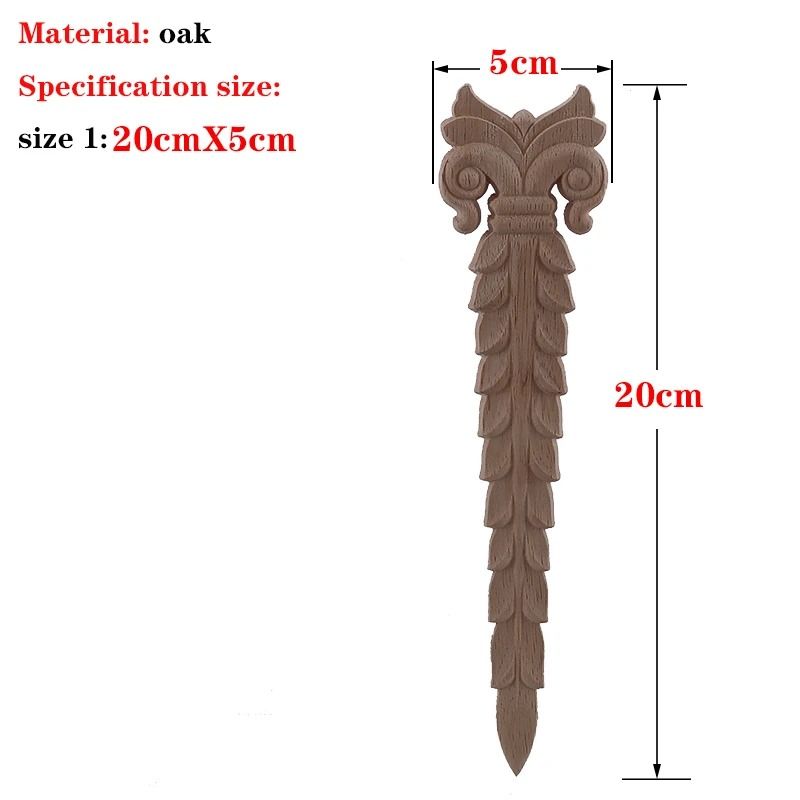 Unpainted Wood Carved Applique Decorative Furniture Onlay Corner Accent 24