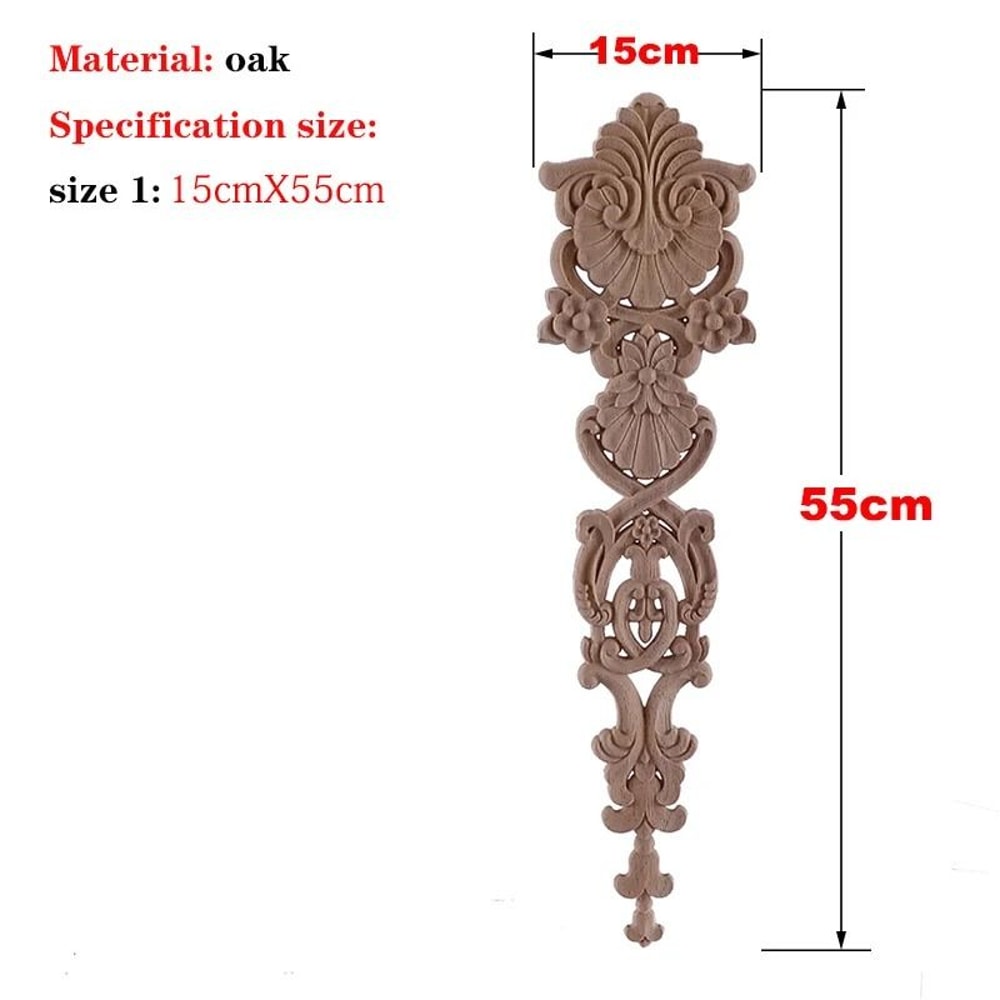 Unpainted Wood Carved Applique Decorative Furniture Onlay Corner Accent 28