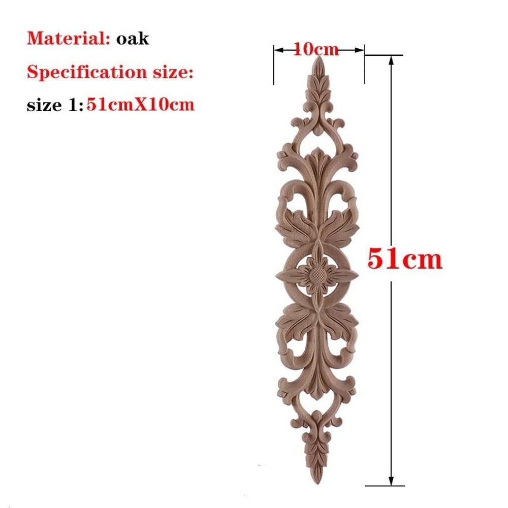 Unpainted Wood Carved Applique Decorative Furniture Onlay Corner Accent 29