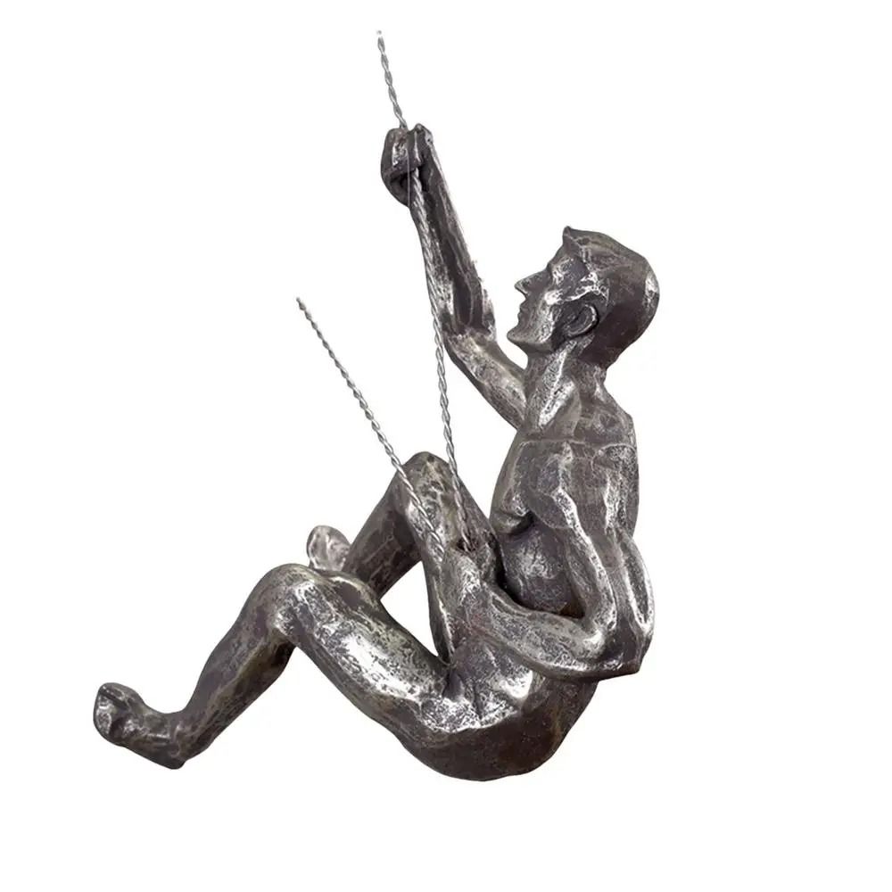 Rock Climbing Man Wall Sculpture Resin Athlete Decor Retro Hanging Art 5