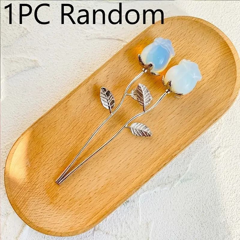 Crystal Rose Quartz Flower Ornament Elegant Decorative Gift Piece 15