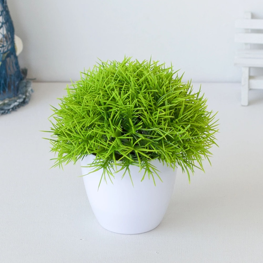 Artificial Bonsai Plant Small Potted Green Tree Decor For Home And Office 6