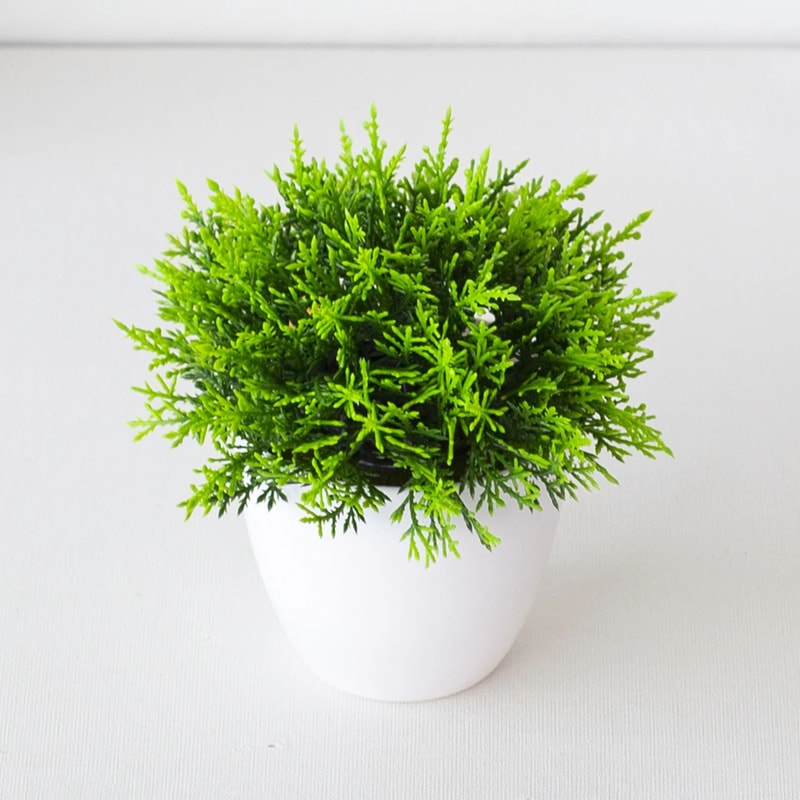 Artificial Bonsai Plant Small Potted Green Tree Decor For Home And Office 7