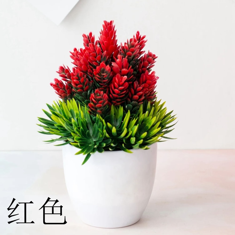 Artificial Bonsai Plant Small Potted Green Tree Decor For Home And Office 18